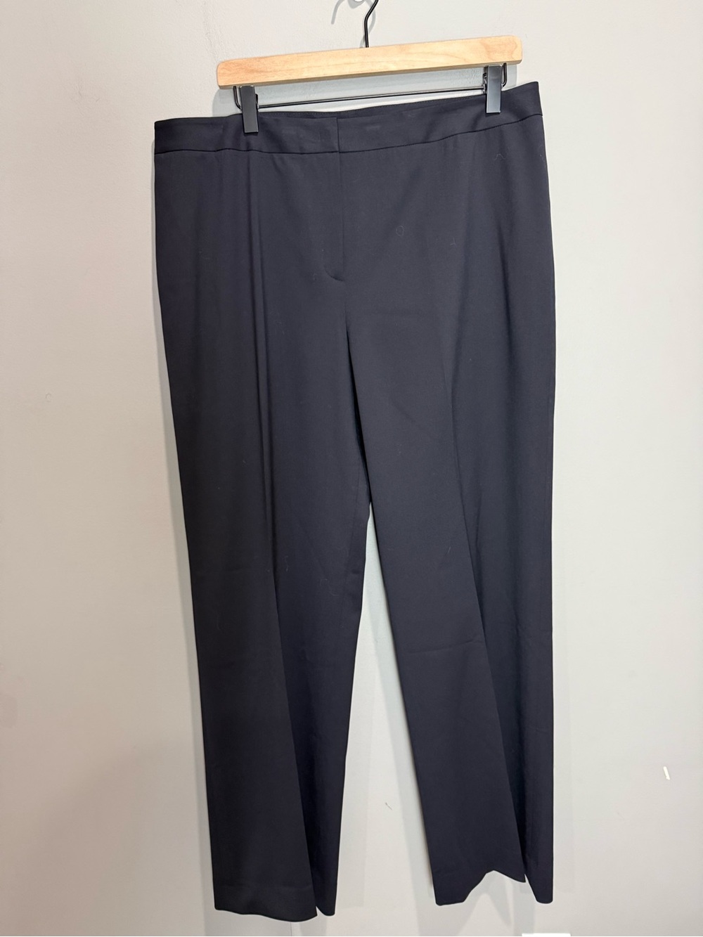 Lafayette 148 Black Virgin Wool Tailored Trousers Pants Size 14